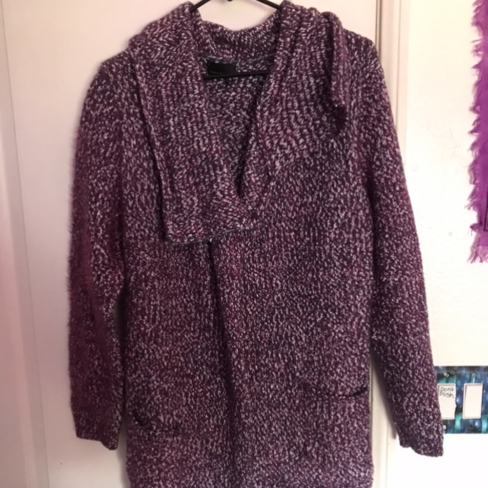 Purple cardigan sweater